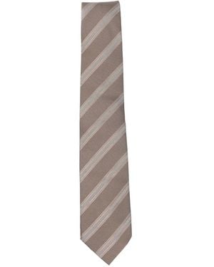 BIGI MILANO Striped-Pattern Tie - White