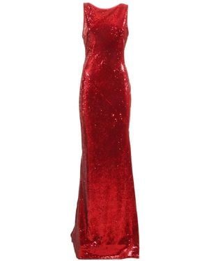 Clips Sequin-Embellished Sleeveless Gown - Red