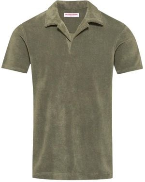 Orlebar Brown Terry Resort Polo-Collar Top - Green