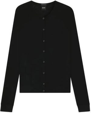 BOSS Buttoned Long-Sleeves Cardigan - Black