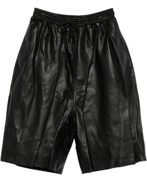 LỰU ĐẠN Leather Shorts - Black