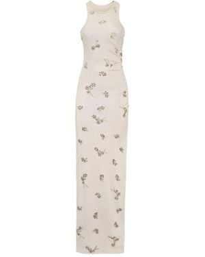 Sophia Webster Floral-Embellished Maxi Dress - White