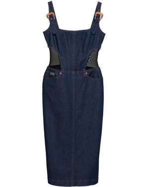 Versace Jeans Couture バックルストラップ デニムドレス - ブルー
