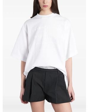 Alexander Wang Embossed Logo-Print T-Shirt - White