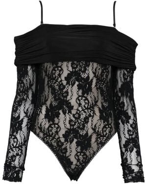 Zimmermann Rebellion Draped Lace Bodysuit - Black