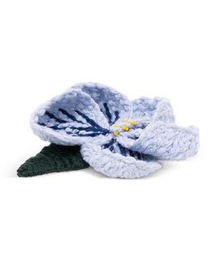 Alanui Crochet Floral-Patch Brooch - Blue