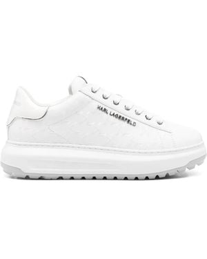 Karl Lagerfeld Quilted Leather Sneakers - White