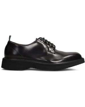 Green George Lace-Up Derby Shoes - Black