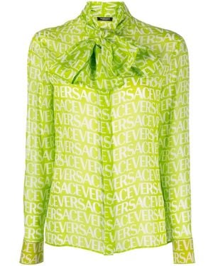 Versace ボウタイ ブラウス - グリーン