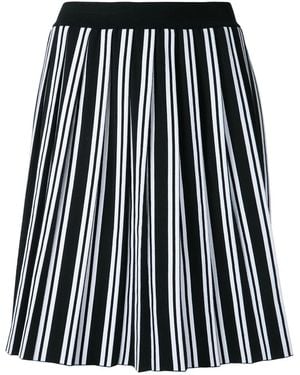 Balenciaga Striped Pleat Skirt - Black
