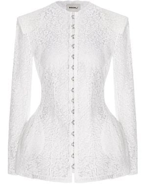 SEEN USERS Trousseau Lace Blazer - White