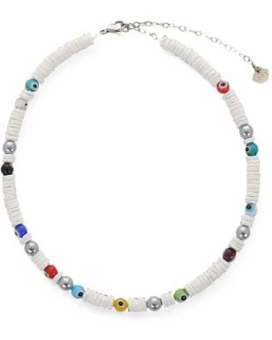 Hijas de Puka Shell Eye-Beads Necklace - White