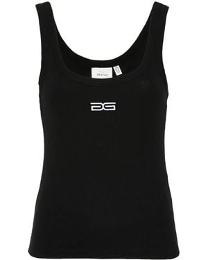 Gestuz Logo-Embroidered Tank Top - Black