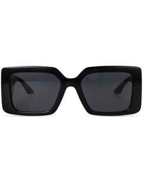 Versace Greca Rectangle-Frame Sunglasses - Black
