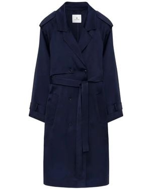 Anine Bing Ricki Maxi Trench Coat - Blue