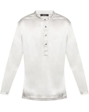 Tom Ford Silk-Blend Pyjama Shirt - White