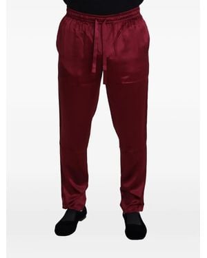 Dolce & Gabbana Pantalon En Soie À Lien De Resserrage - Red