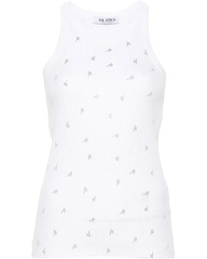 The Attico Allover Logo Cotton Tank Top - White