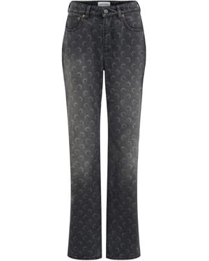 Marine Serre Moon Laser Jeans mit geradem Bein - Grau