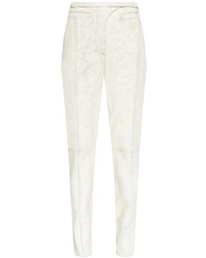 DIESEL L-Croc Crackle-Effect Trousers - White
