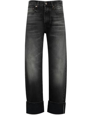 R13 Selvedge Cuffed Jeans - Black