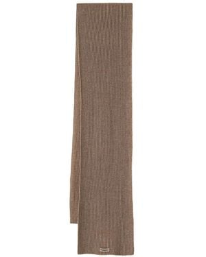 Pinko Ribbed-Knit Scarf - Natural