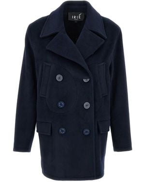 Irie Buttoned Peacoat - Blue