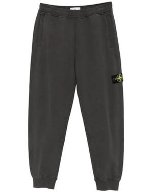 Stone Island Pantalones De Chándal Con Parche Del Logo - Gris