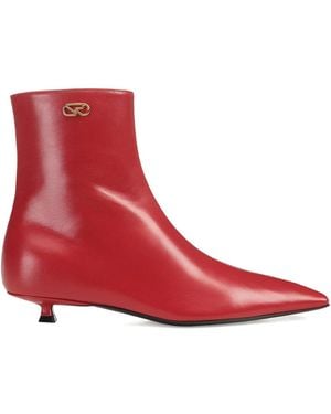Sergio Rossi 25Mm Surge Leather Boots - Red