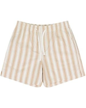 Aimé Leon Dore Striped-pattern drawstring shorts - Neutro