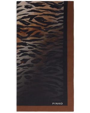 Pinko Foulard À Imprimé Tigré - Noir