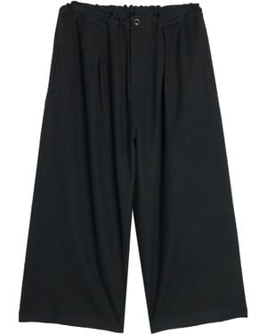 Y's Yohji Yamamoto Pleated Wool-Blend Straight Pants - Blue