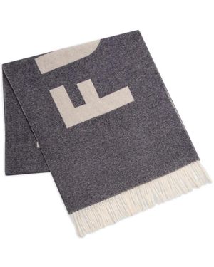 Fusalp Logo-Jacquard Scarf - Grey