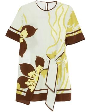 SIR. Vestido corto Amaia con motivo floral - Blanco