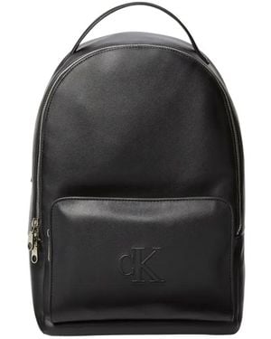 Calvin Klein Embossed-Logo Backpack - Black