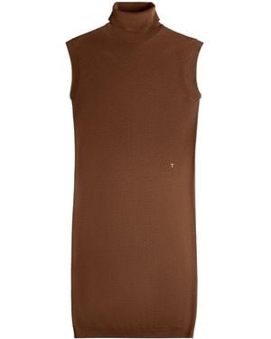 Tod's Logo-Embroidered Midi Dress - Brown