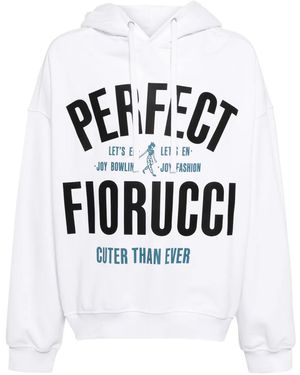 Fiorucci Perfect -Print Cotton Hoodie - White