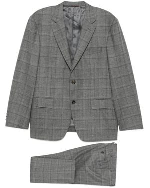Canali Traje A Cuadros - Gris