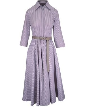 Michael Kors Gestreiftes Midikleid - Lila
