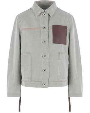 Loewe Patch-Pocket Denim Jacket - Gray