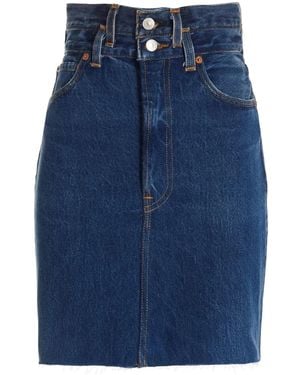 RE/DONE High-Waisted Denim Skirt - Blue