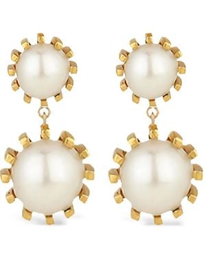 Atelier Mon Freshwater Pearl Plated Earrings - Metallic