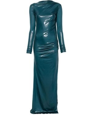 ANDAMANE Long-Sleeve Draped Dress - Green