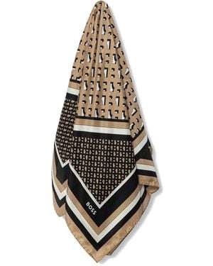 BOSS Patterned Scarf - White