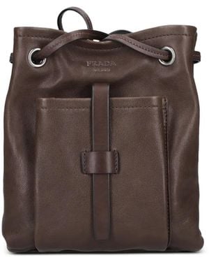 Prada Leather Mini Shoulder Bag - Brown