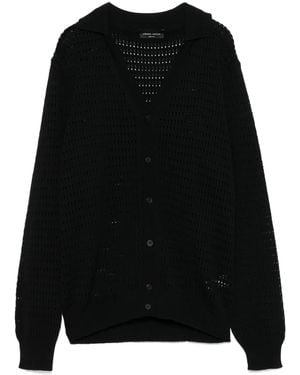 Roberto Collina Opengewerkt Vest - Zwart
