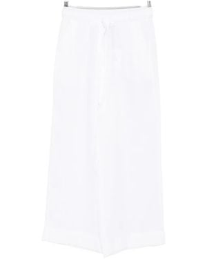Marella Drawstring Linen Pants - White