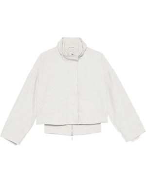 Emporio Armani High-Neck Bomber Jacket - White