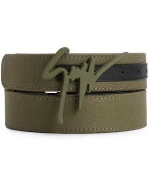 Giuseppe Zanotti ロゴバックル ベルト - グリーン