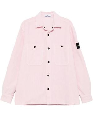 Stone Island Corduroy Patch-Pocket Shirt - Pink